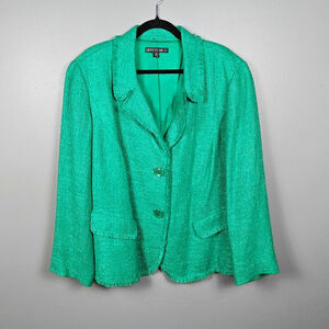 Lafayette 148 Womens Size 18 Tweed Blazer Structured Classic Green Office Wear